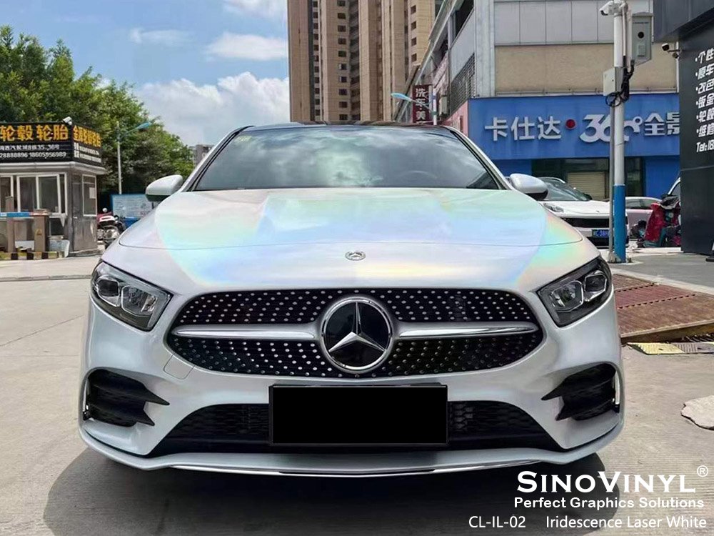 CL-IL-02 Iridescence Laser White Car Wrappings for MERCEDES-BENZ