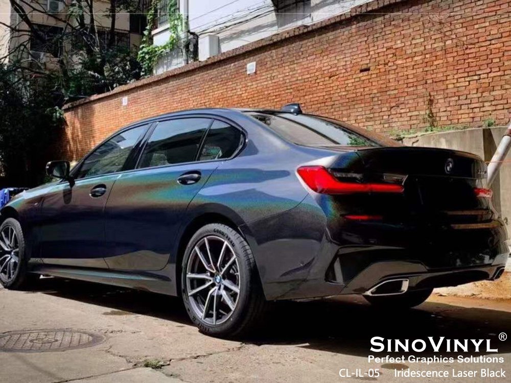 CL-IL-05 Iridescence Laser Black Vinyl Wrap Price for BMW