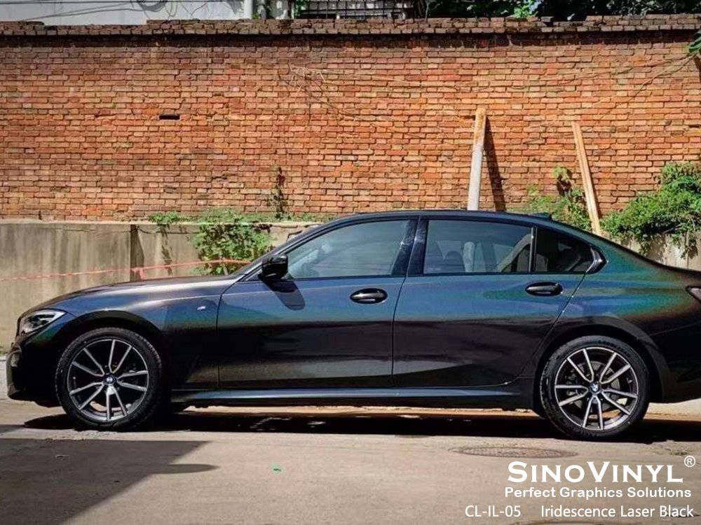 CL-IL-05 Iridescence Laser Black Vinyl Wrap Price for BMW