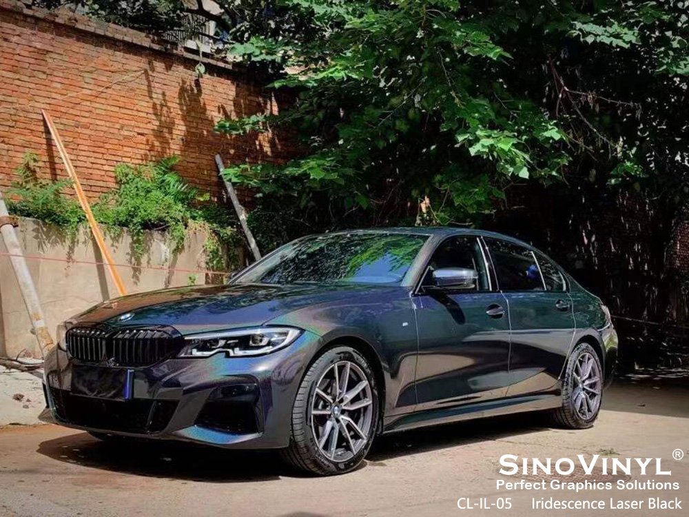 CL-IL-05 Iridescence Laser Black Vinyl Wrap Price for BMW