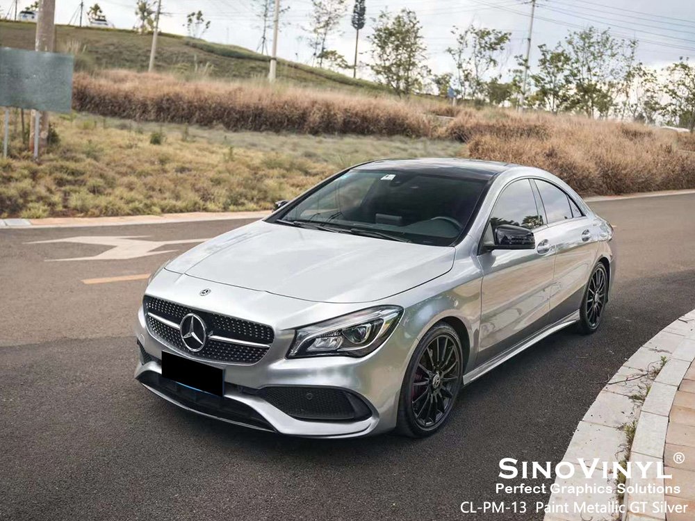 CL-PM-13 Paint Metallic GT Silver Car Wrap Sticker for MERCEDES-BENZ