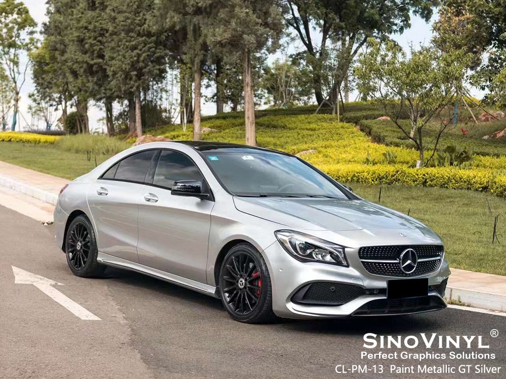 CL-PM-13 Paint Metallic GT Silver Car Wrap Sticker for MERCEDES-BENZ