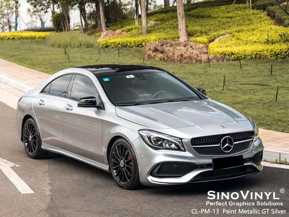 CL-PM-13 Paint Metallic GT Silver Car Wrap Sticker for MERCEDES-BENZ
