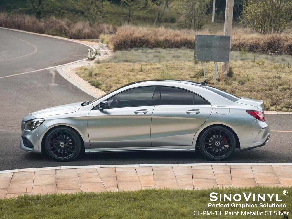 CL-PM-13 Paint Metallic GT Silver Car Wrap Sticker for MERCEDES-BENZ