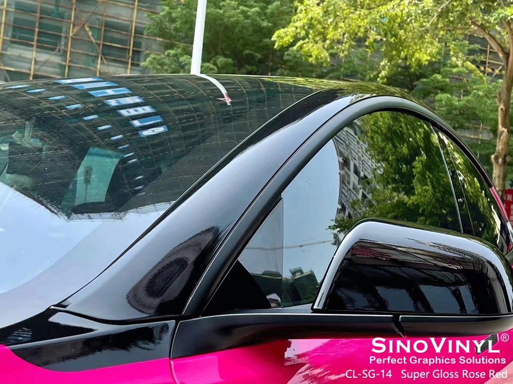 CL-SG-14 Super Gloss Rose Red Auto Vinyl for TESLA