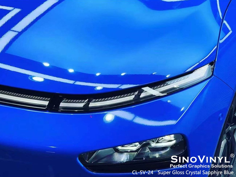 CL-SV-24 Super Gloss Crystal Sapphire Blue Car Vinyl Stickers for XPENG