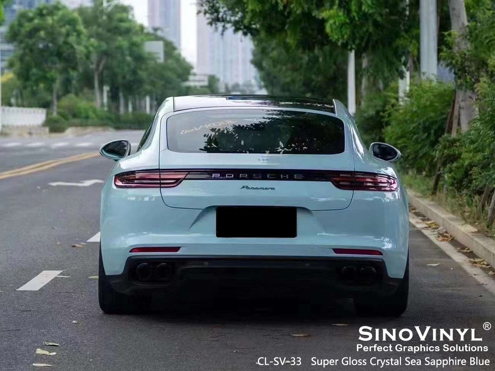 CL-SV-33 Super Gloss Crystal Sea Sapphire Blue Wrap Auto for PORSCHE