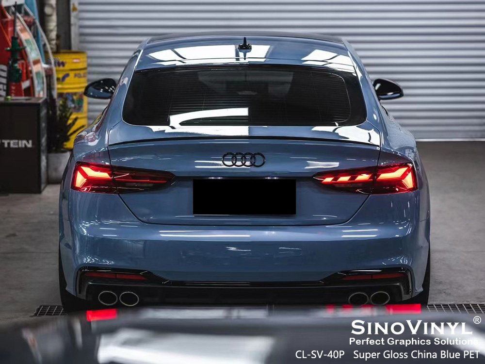CL-SV-40P Super Gloss China Blue PET Vehicle Vinyl for AUDI