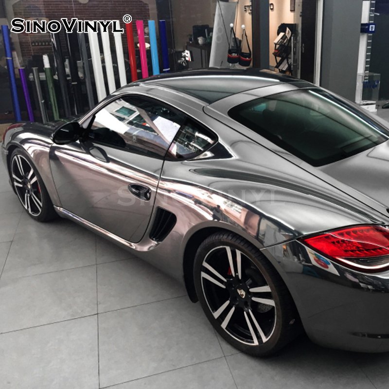 Black Car Iridescence Mirror Chrome Holographic Laser Vinyl Wrap