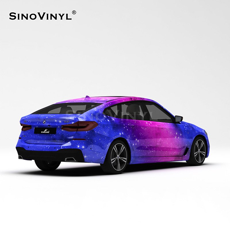 Glitter Blue Purple Car Premium Filmes de envolvimento corporal para impressão em vinil para carro Galaxy