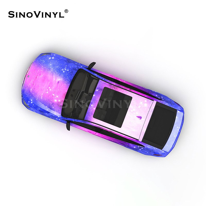 Voiture premium scintillante bleu violet Films d'emballage de carrosserie Film de vinyle imprimable pour voiture Galaxy
