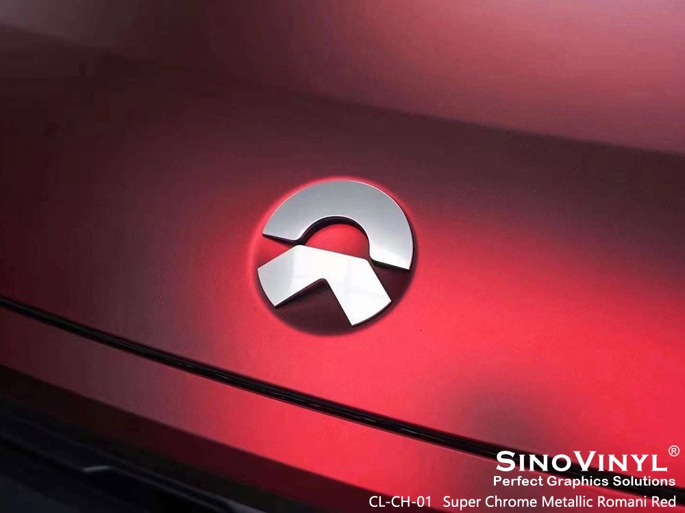 CL-CH-01 Super Chrome Metallic Romani Red Metallic Car Wrap for NIO