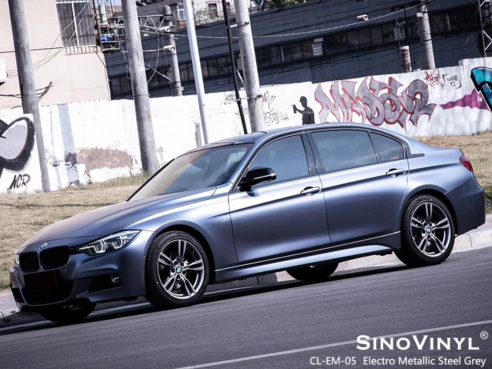 CL-EM-05 Electro Metallic Steel Grey Vehicle Vinyl Wrap Prices for BMW