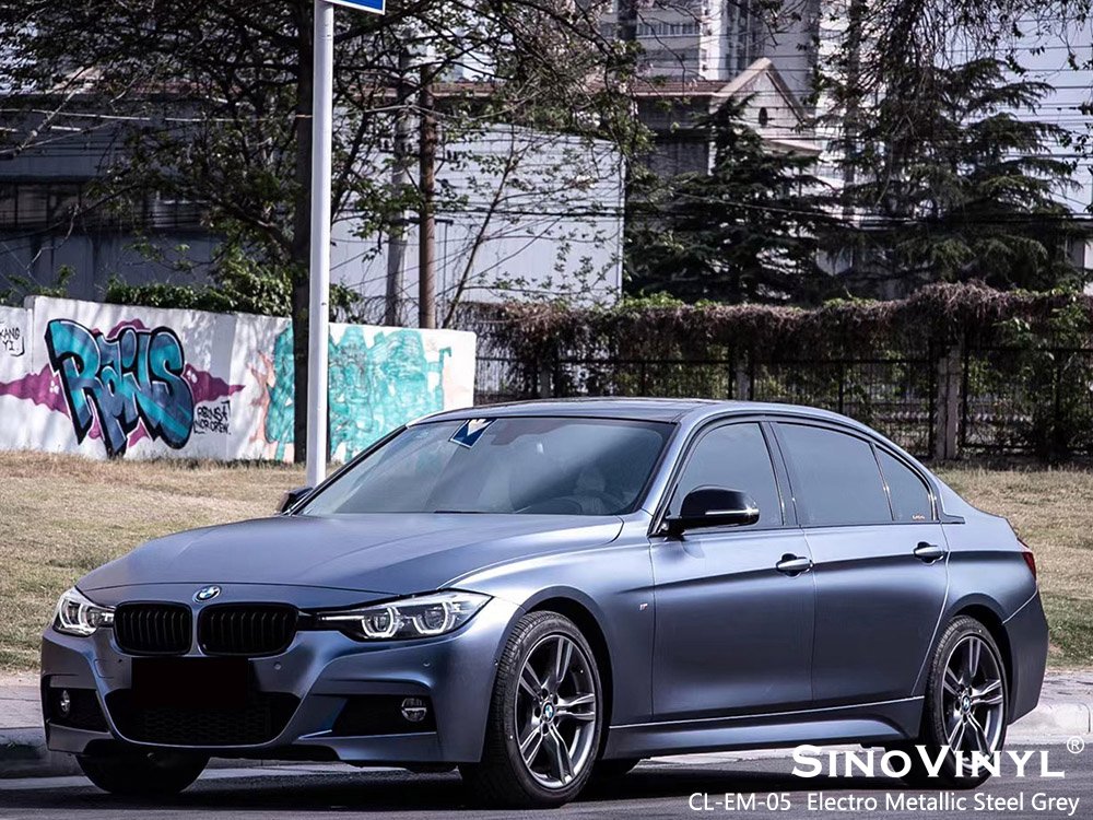 CL-EM-05 Electro Metallic Steel Grey Vehicle Vinyl Wrap Prices for BMW