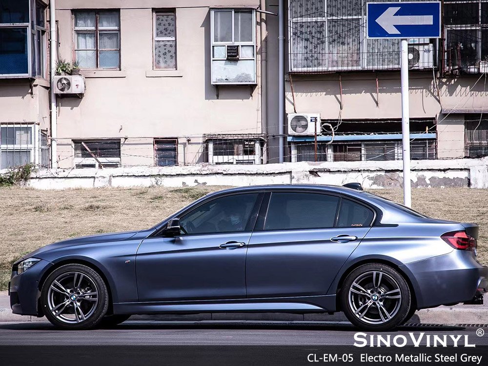 CL-EM-05 Electro Metallic Steel Grey Vehicle Vinyl Wrap Prices for BMW