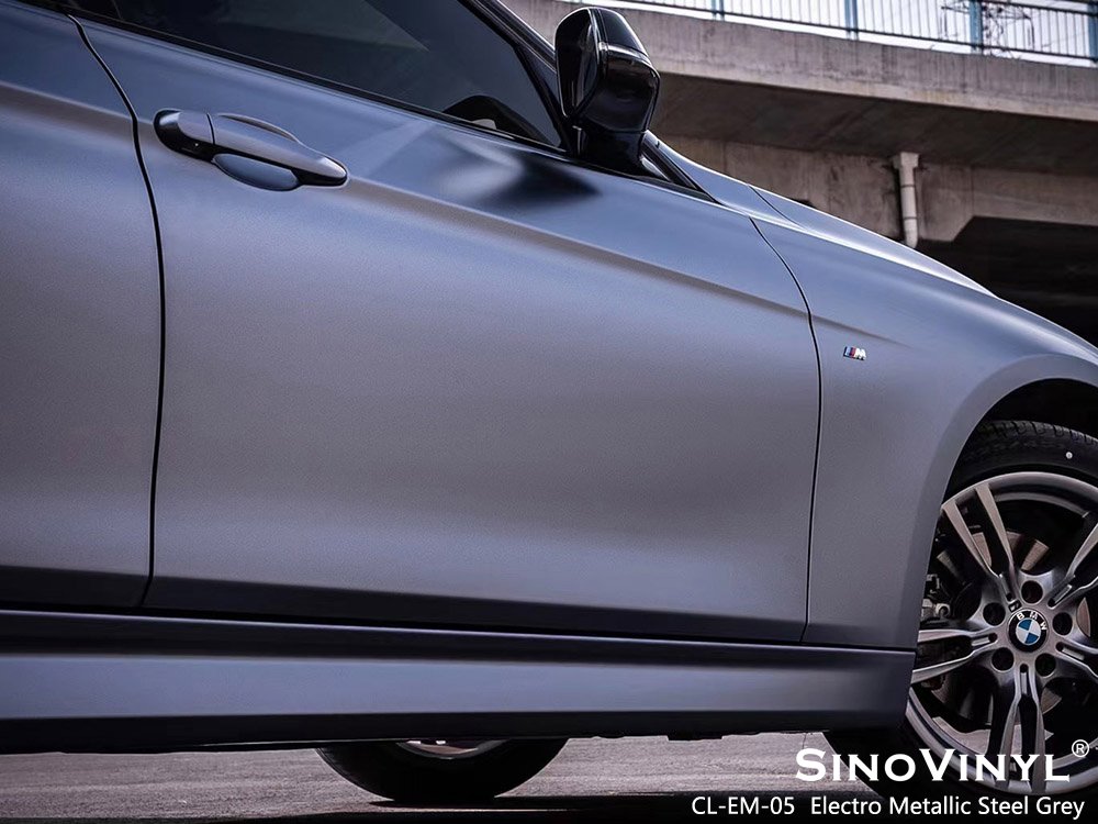 CL-EM-05 Electro Metallic Steel Grey Vehicle Vinyl Wrap Prices for BMW