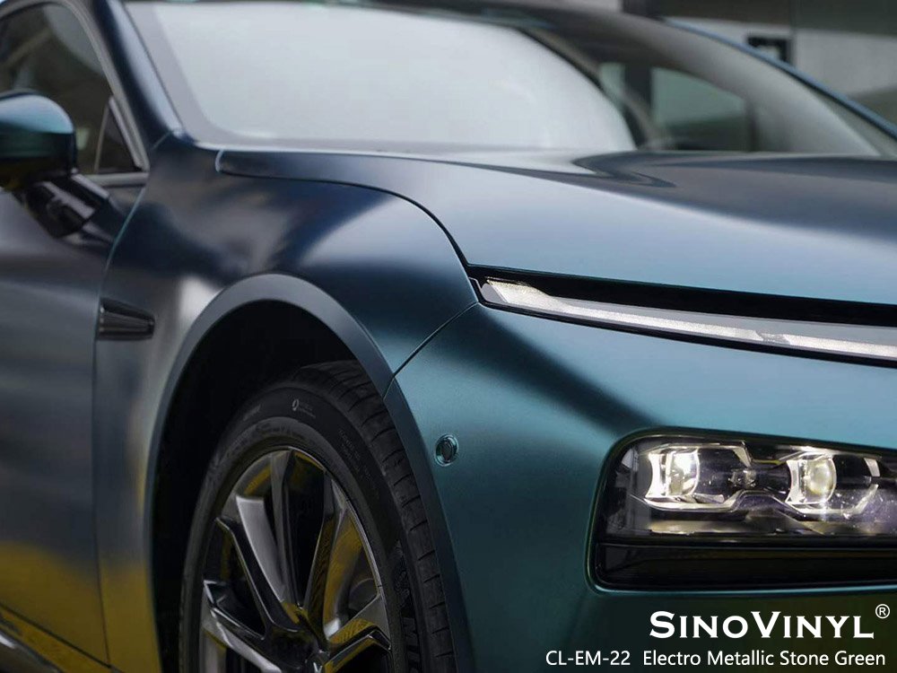 CL-EM-22 Electro Metallic Stone Green Vinyl Wrap Sheets for XPENG