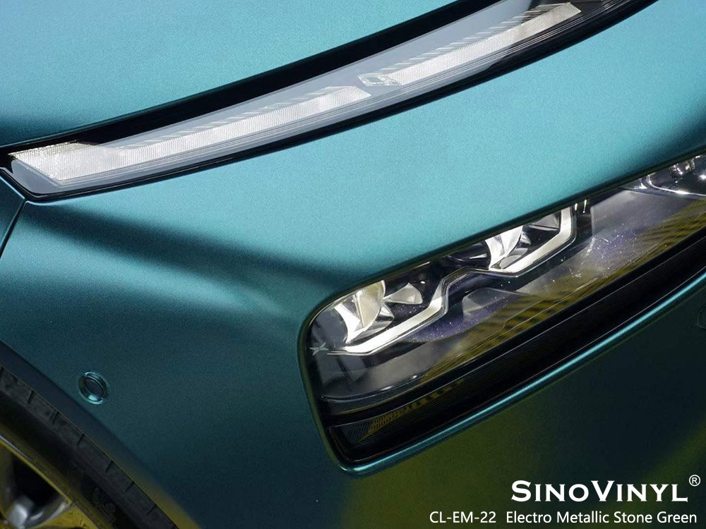CL-EM-22 Electro Metallic Stone Green Vinyl Wrap Sheets for XPENG
