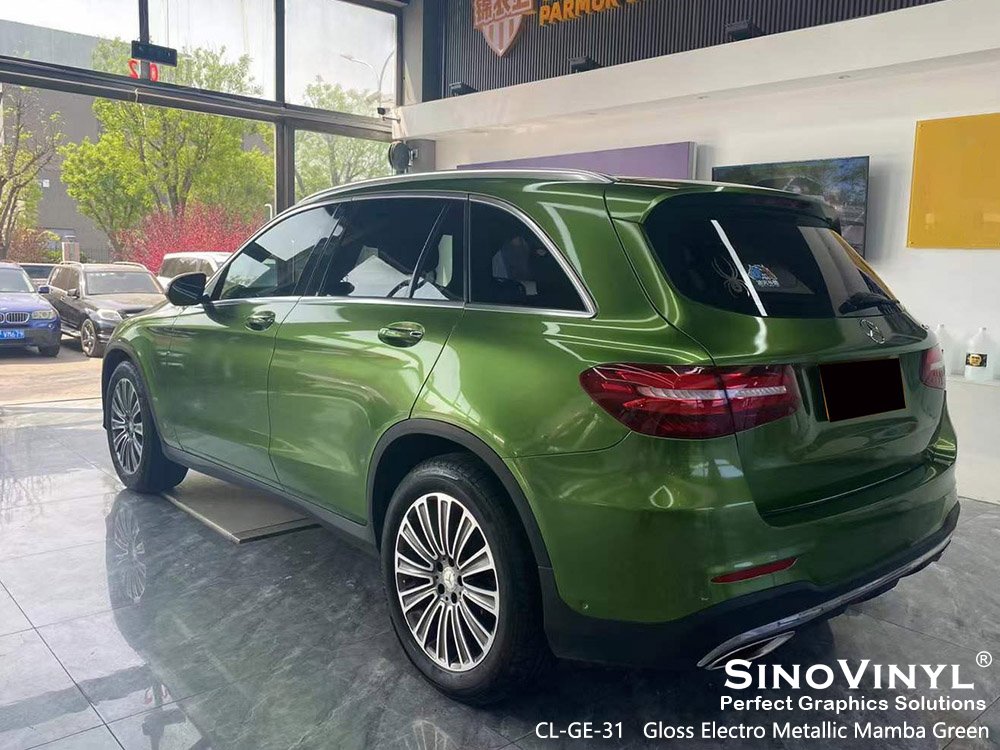 CL-GE-31 Gloss Electro Metallic Mamba Green Vinyl Car Decals for MERCEDES-BENZ