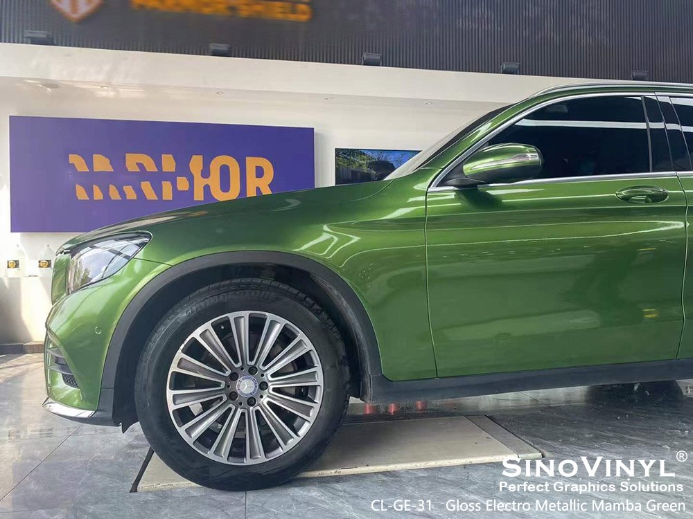 CL-GE-31 Gloss Electro Metallic Mamba Green Vinyl Car Decals for MERCEDES-BENZ