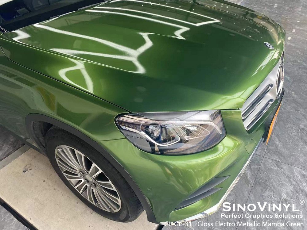 CL-GE-31 Gloss Electro Metallic Mamba Green Vinyl Car Decals for MERCEDES-BENZ