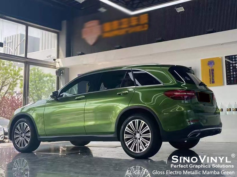 CL-GE-31 Gloss Electro Metallic Mamba Green Vinyl Car Decals for MERCEDES-BENZ