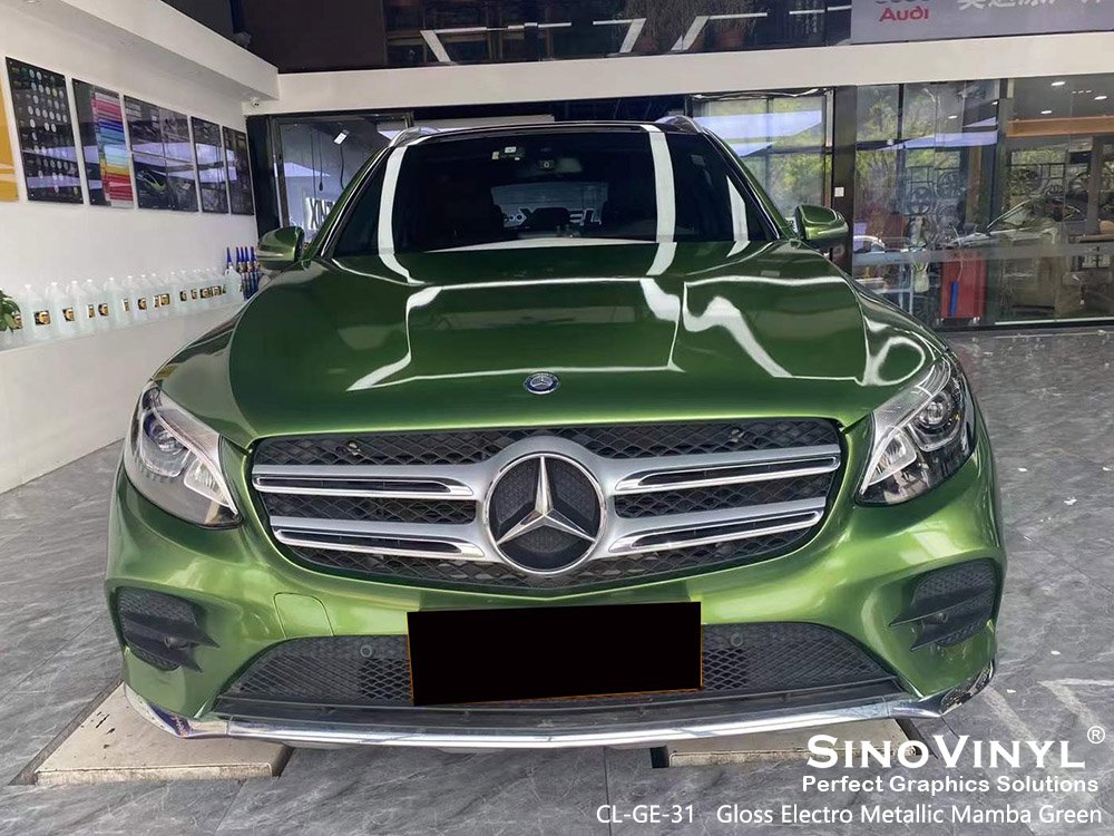 CL-GE-31 Gloss Electro Metallic Mamba Green Vinyl Car Decals for MERCEDES-BENZ
