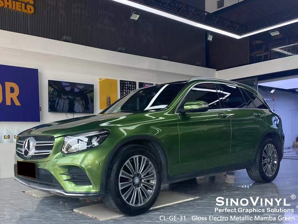 CL-GE-31 Gloss Electro Metallic Mamba Green Vinyl Car Decals for MERCEDES-BENZ