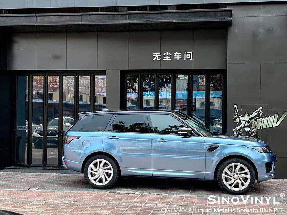 CL-LM-04P Liquid Metallic Somato Blue PET Car Vinyl Wrap Colors for RANGE ROVER