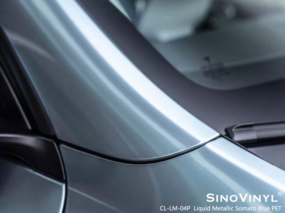 CL-LM-04P Liquid Metallic Somato Blue PET Car Wrap Vinyl Price for TESLA