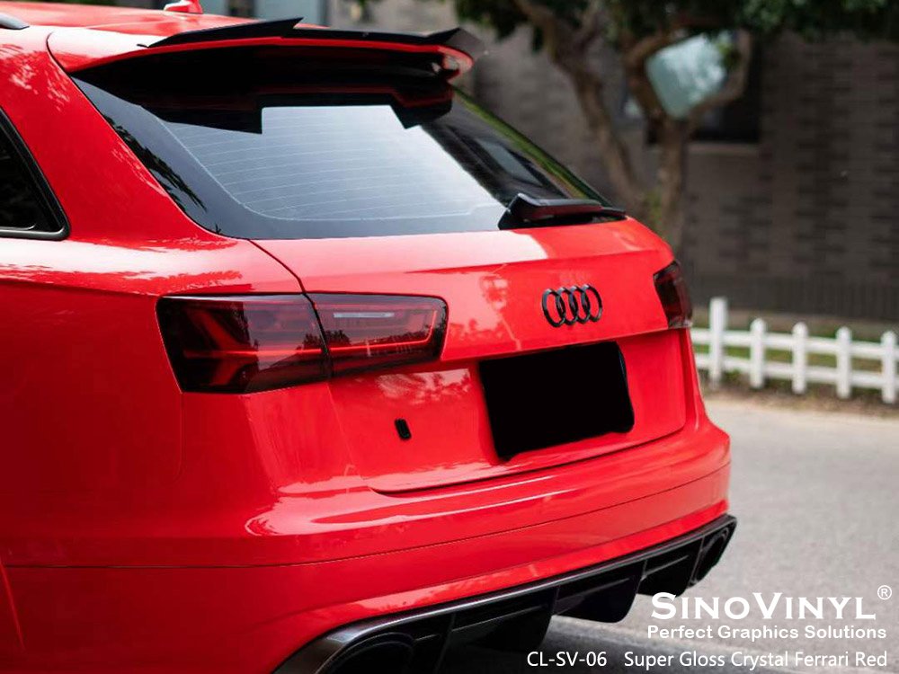 CL-SV-06 Super Gloss Crystal Ferrari Red Custom Car Vinyl for AUDI