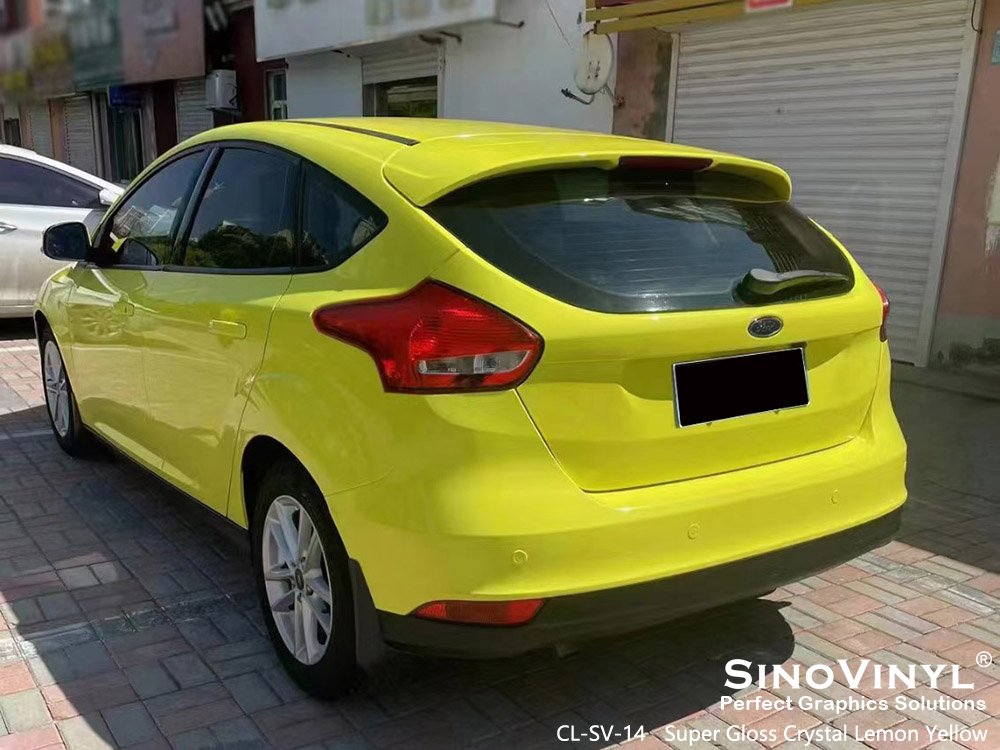 CL-SV-14 Super Gloss Crystal Lemon Yellow Full Car Wrap for Ford