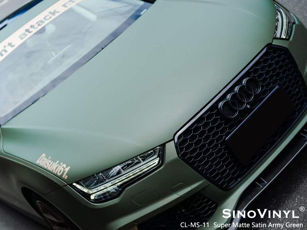 China Manufacturer PVC Film Car Decoration Super Matte Satin Army Green Sticker Car Wrapping Vinyl