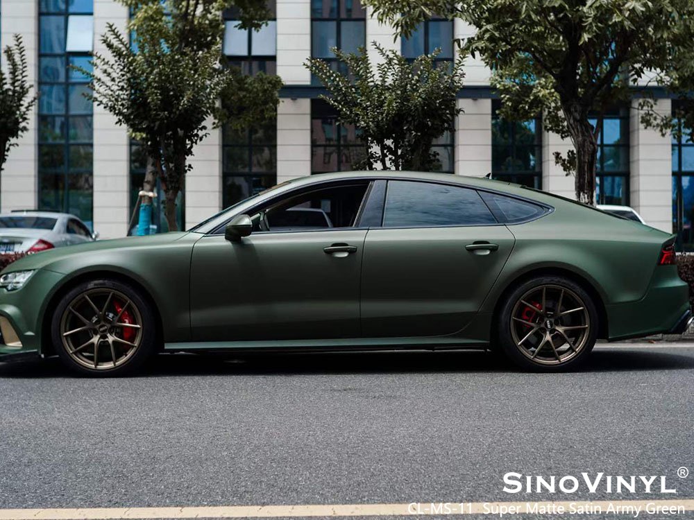 Super Matte Satin Khaki Green Auto Paint Film – Car Vinyl Supplier