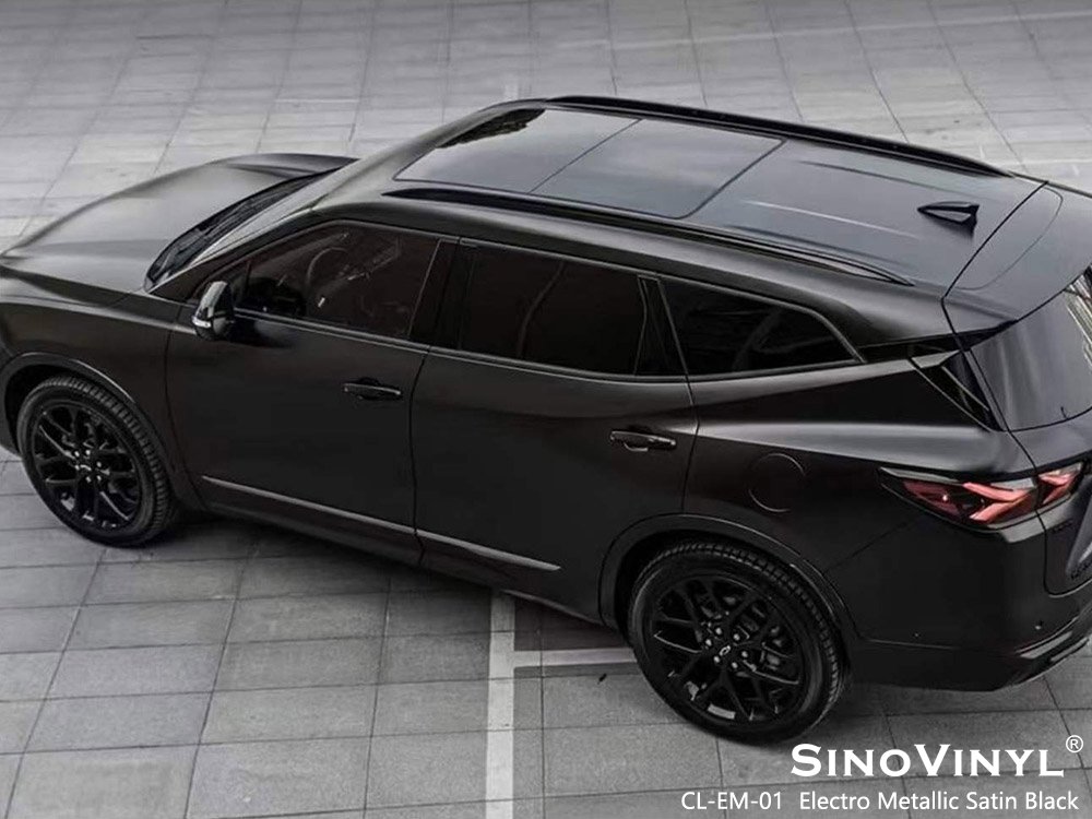 Black Satin Chrome Metallic Matt Car Wrap Vinyl for Vehicle Wraps