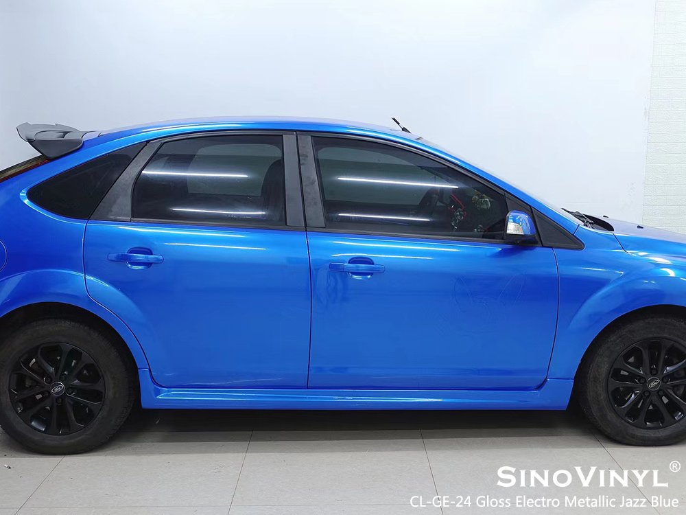 Self Adhesive Film Gloss Electro Metallic Jazz Blue Paint Protection Decal Clear Vinyl Film Stickers For Car Wrap