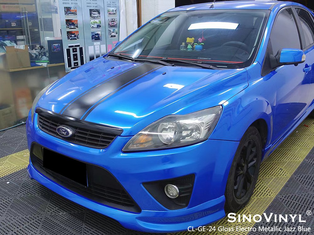 Self Adhesive Film Gloss Electro Metallic Jazz Blue Paint Protection Decal Clear Vinyl Film Stickers For Car Wrap