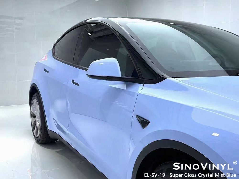 Factory Price Colored Super Gloss Mist Blue Car Wrapping Color Change Vinyl