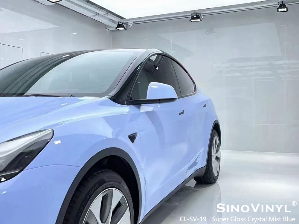 Factory Price Colored Super Gloss Mist Blue Car Wrapping Color Change Vinyl